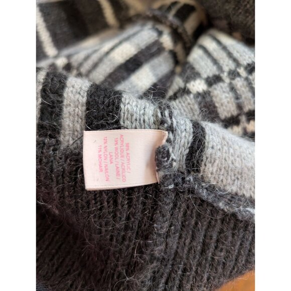 Victorias Secret Black & White Plaid Open Front Cardigan Sweater M/M - Picture 5 of 5